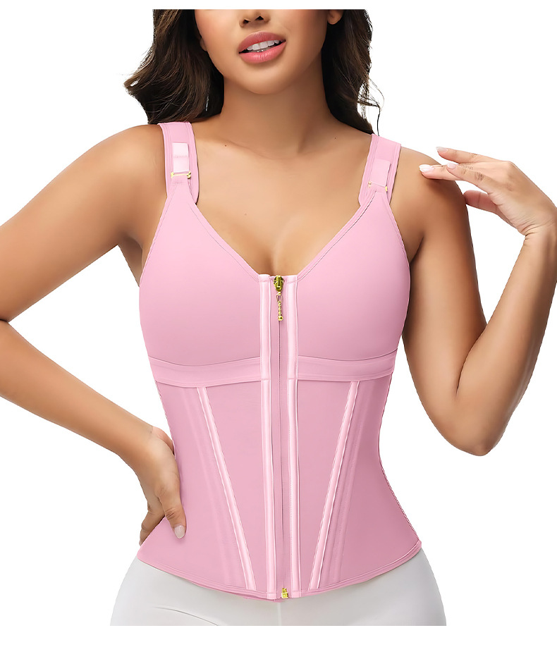 Womens Compression Shapewear Vest with Front Zipper